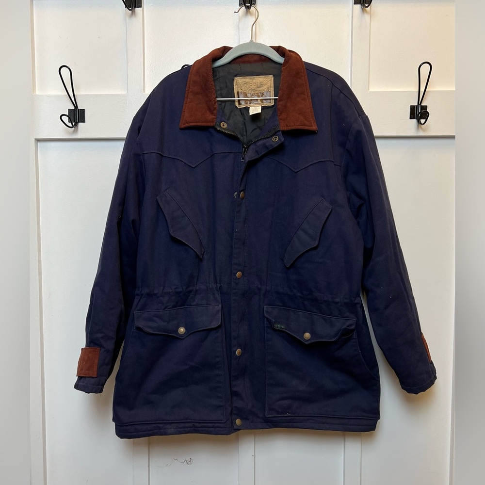 Cripple Creek Large Heavy Work Chore Coat Winter Blue USA Western Barn Outdoors